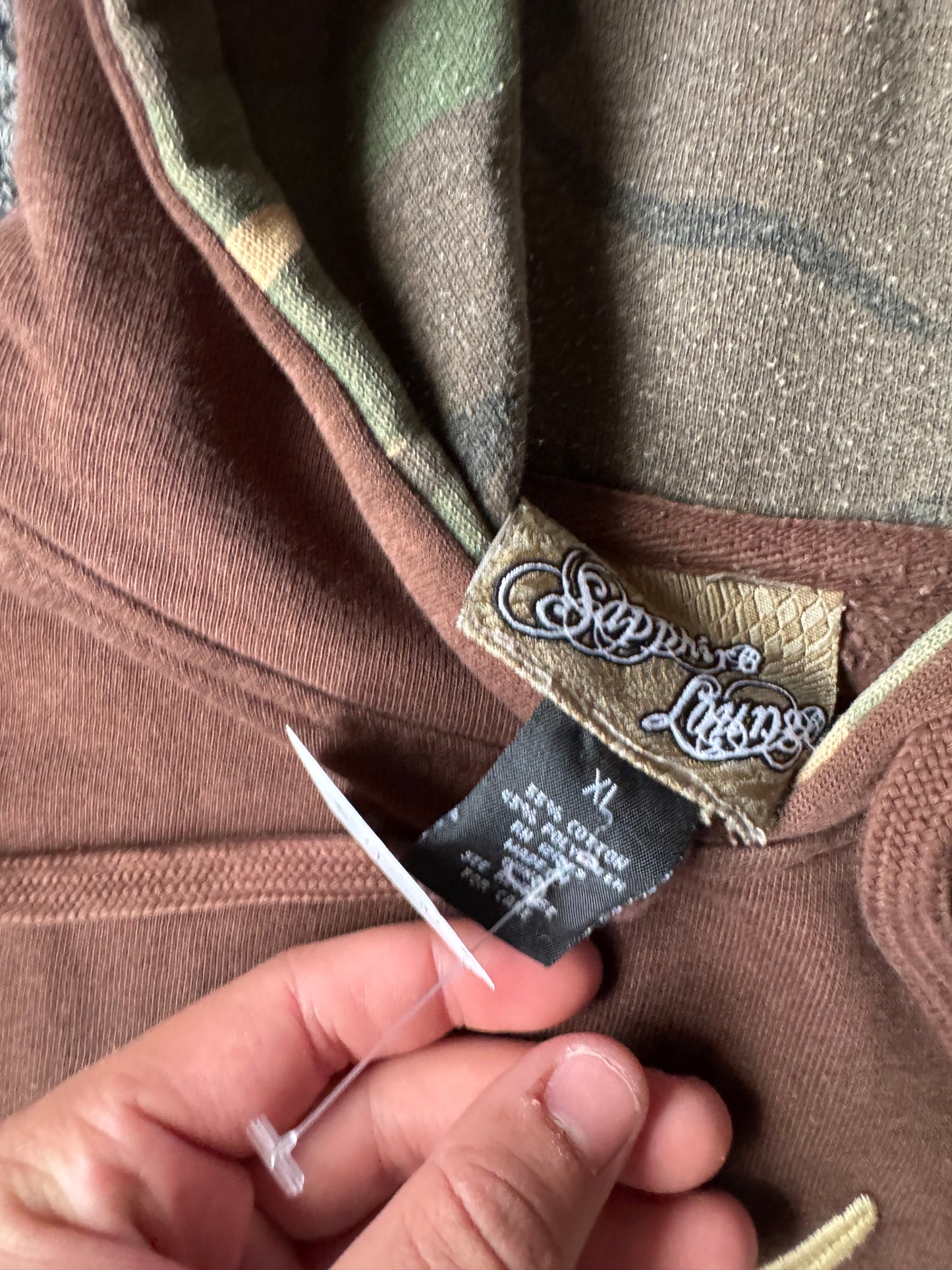 Brown Camo Y2K Sweatshirt (XL)