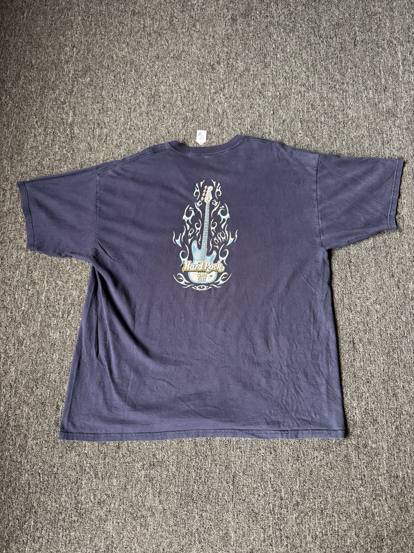 Y2K Navy Hard Rock Cafe Tribal Shirt (2XL)