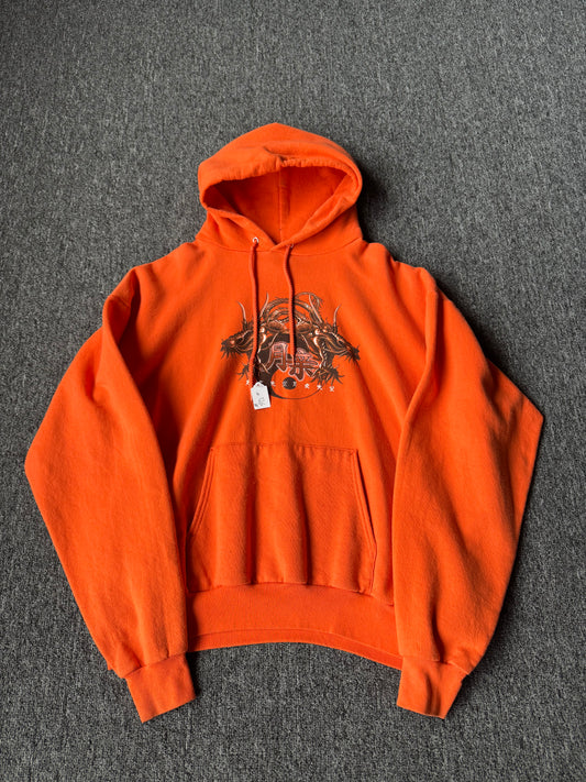 Y2K Orange Dragon Hoodie (2XL)