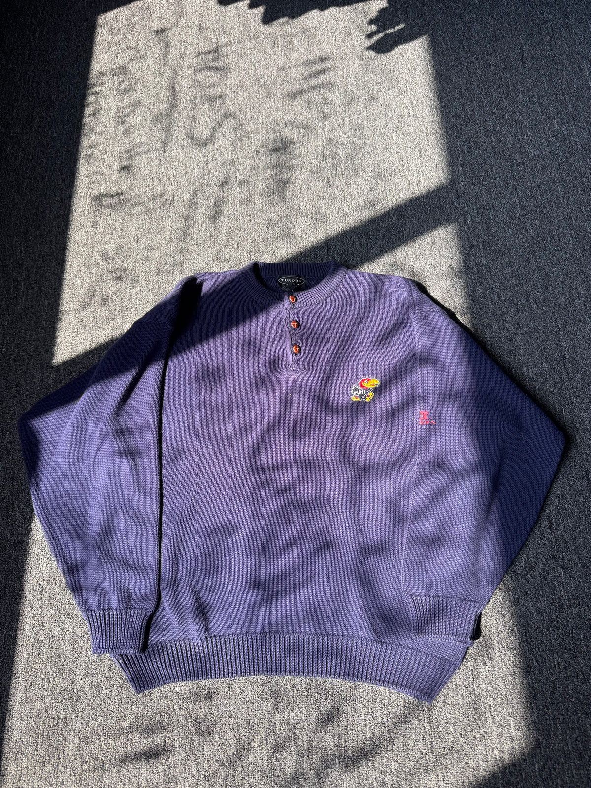 Navy Blue Kansas Jayhawks Tundra Sweater (L)