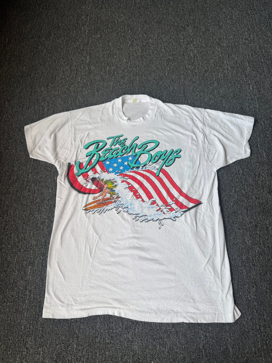 White 80s USA The Beach Boys Band Shirt (XL)