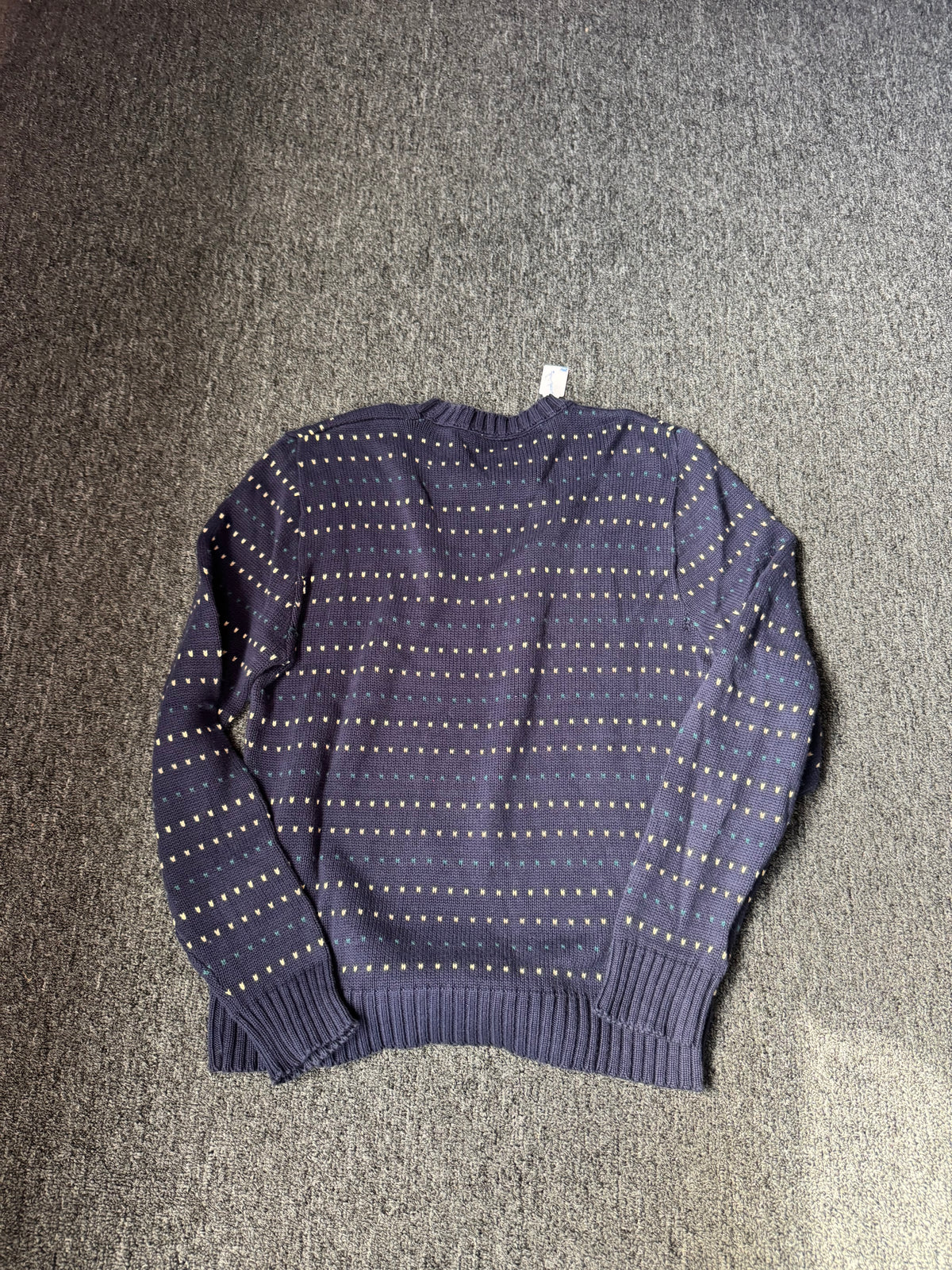 Navy Blue Striped Sweater (M)