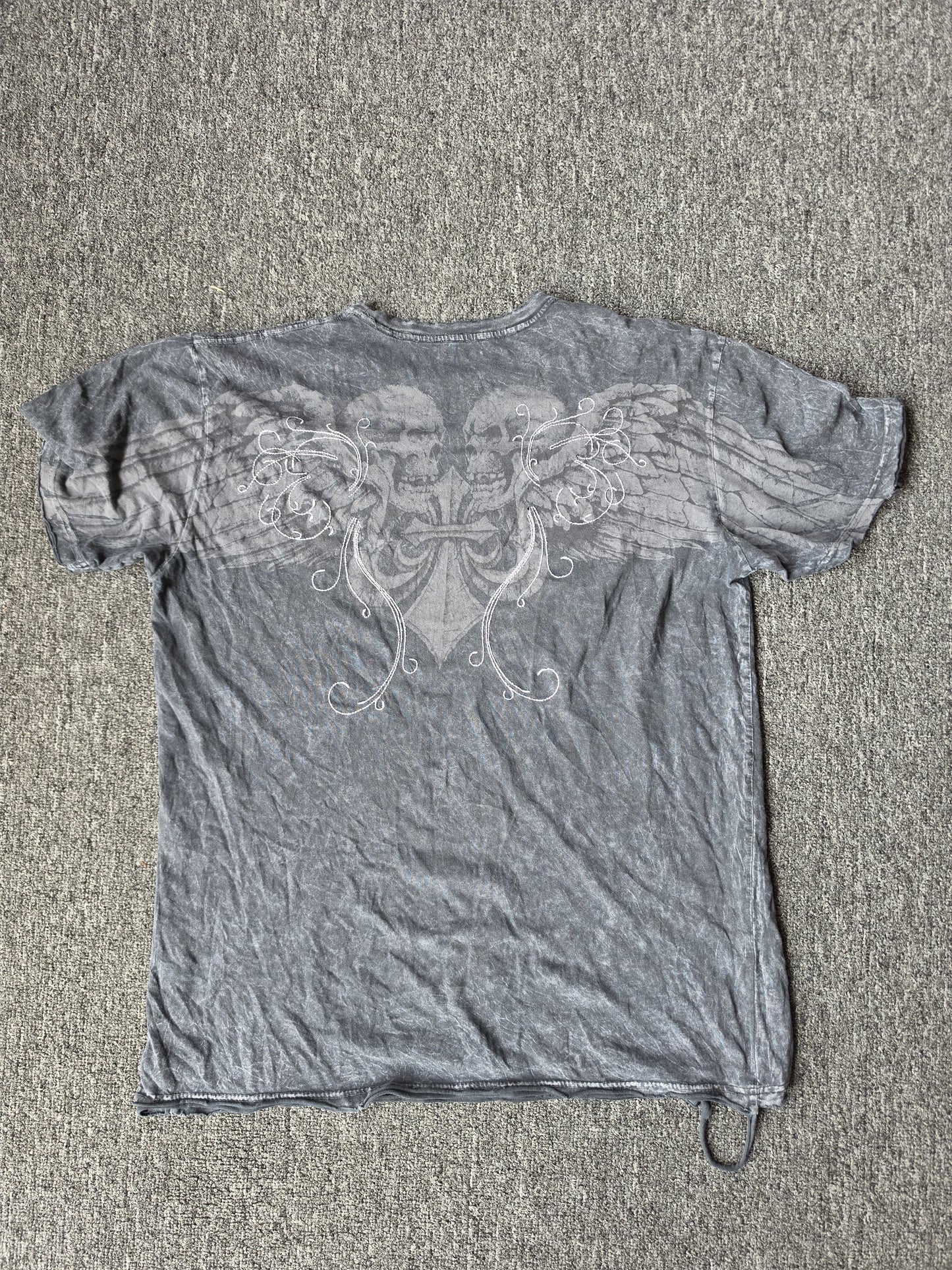 Black Y2K Affliction Tribal Shirt (XL)