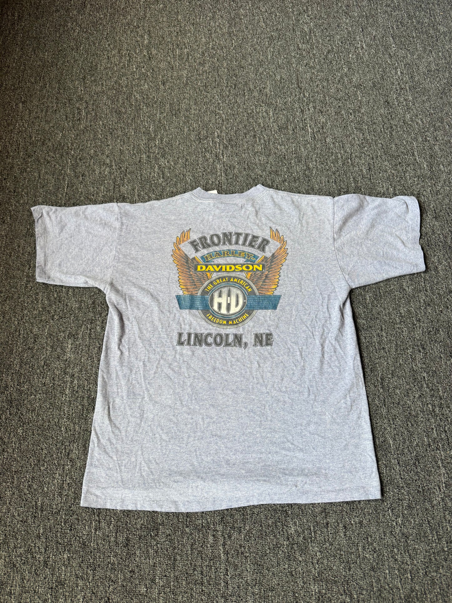 Grey 90s Harley Davidson Lincoln NE Shirt (L)