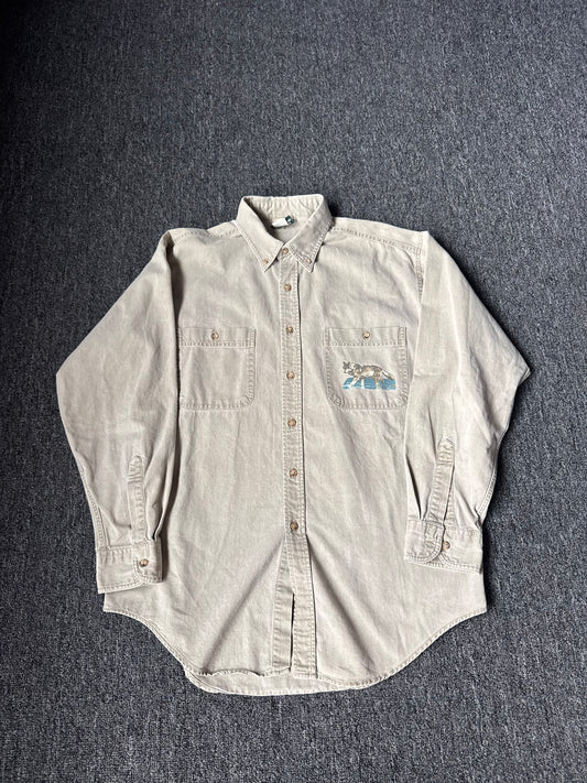 Tan Wolf Nature Flannel Long Sleeve (M)
