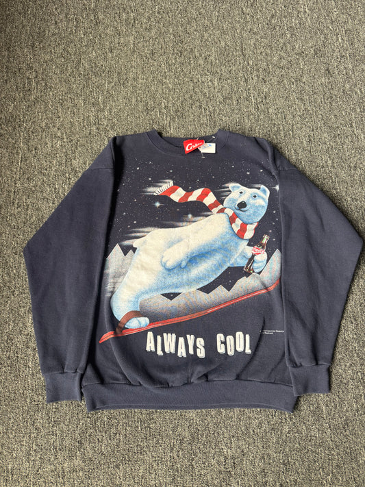 Navy 90s Coke Polar Bear Crewneck (M)