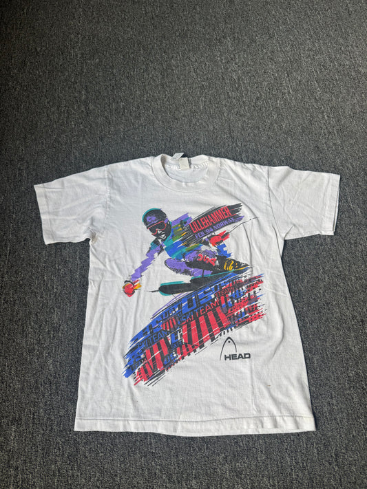 White Team USA Ski Olympics Shirt (M)