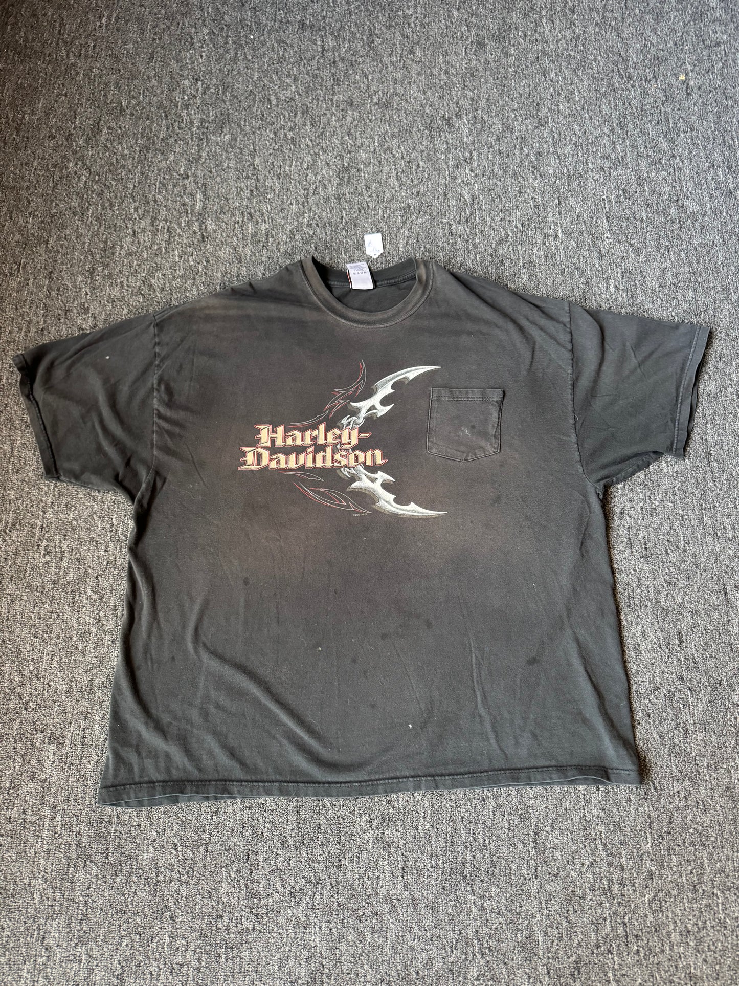 Black Y2K Harley Davidson Pocket Shirt (3XL)