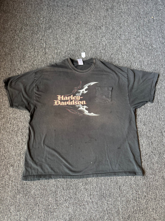 Black Y2K Harley Davidson Pocket Shirt (3XL)