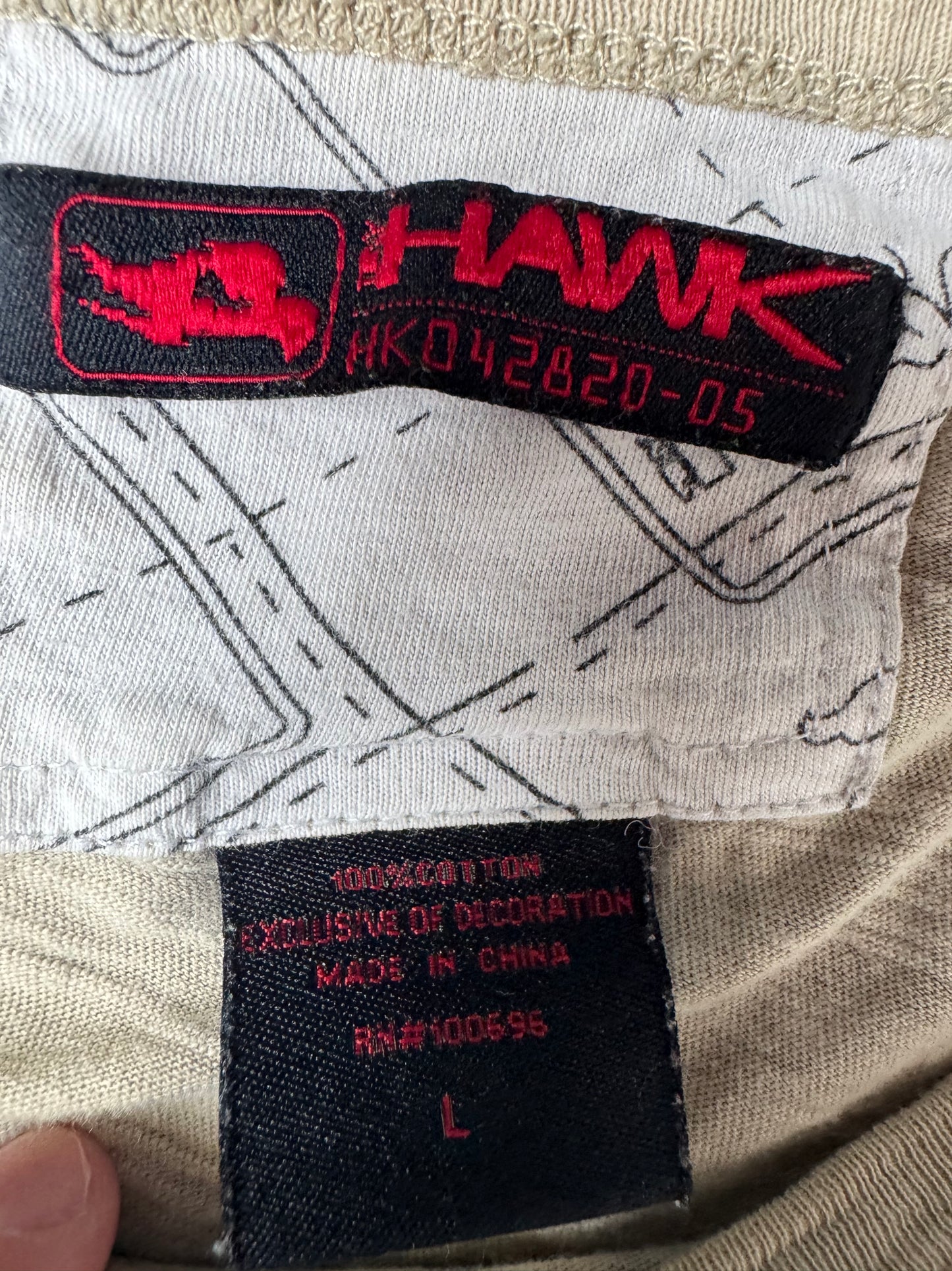 Tan Multicolor Y2K Grunge Tony Hawk Shirt (L)