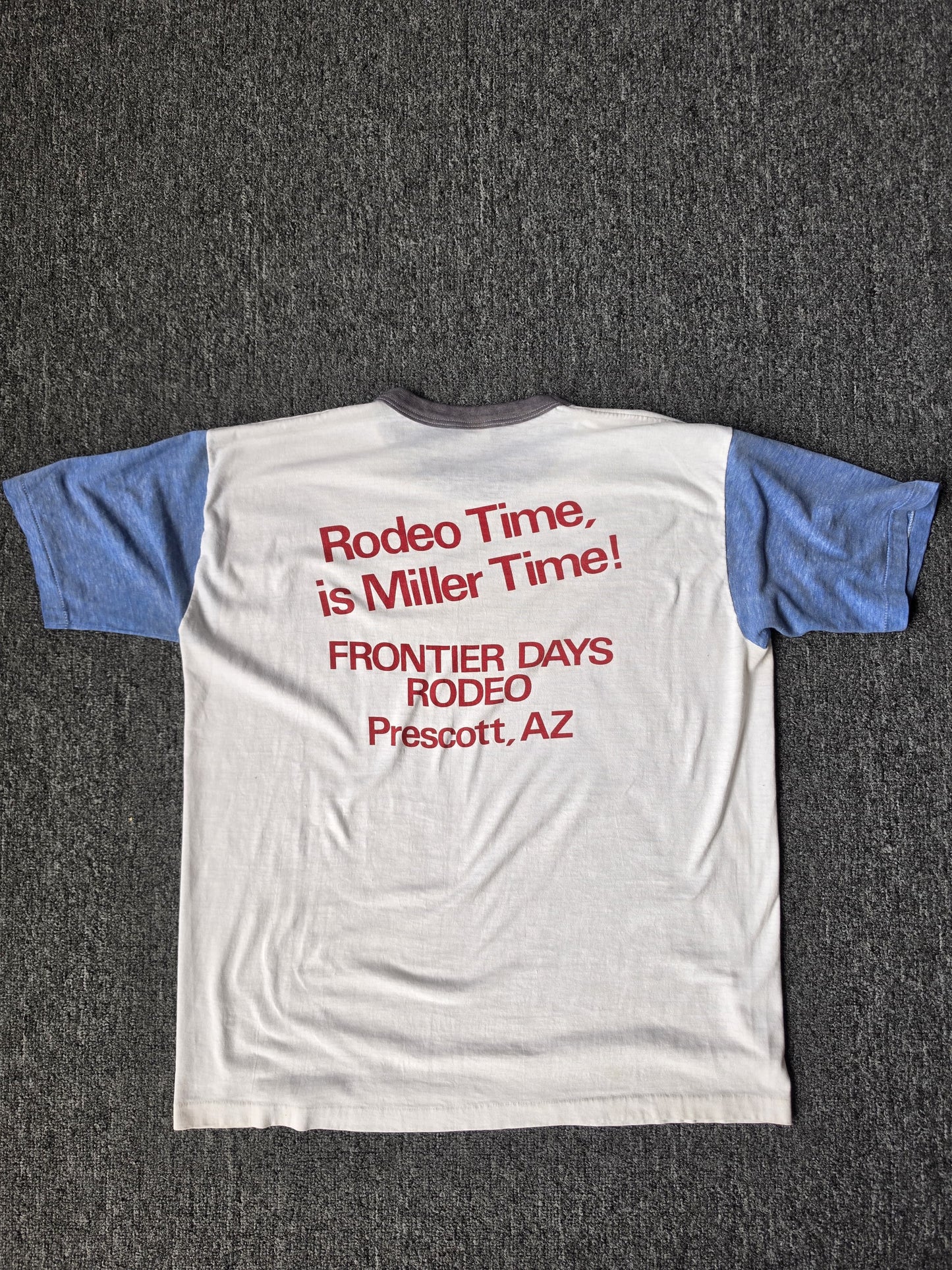 White Blue Miller Time 80s Shirt (L)