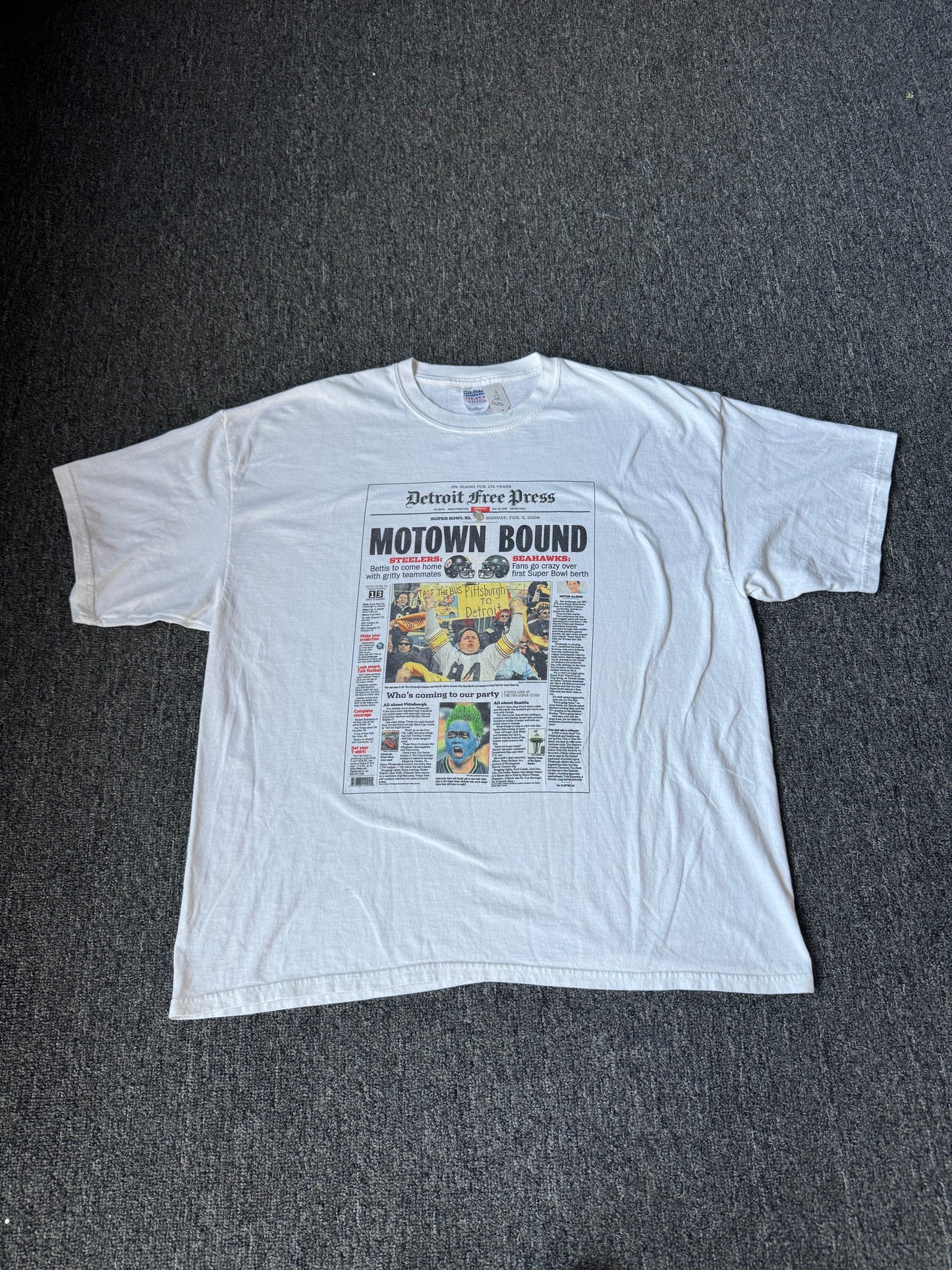 White Pittsburgh Steelers Super Bowl Shirt (2XL)