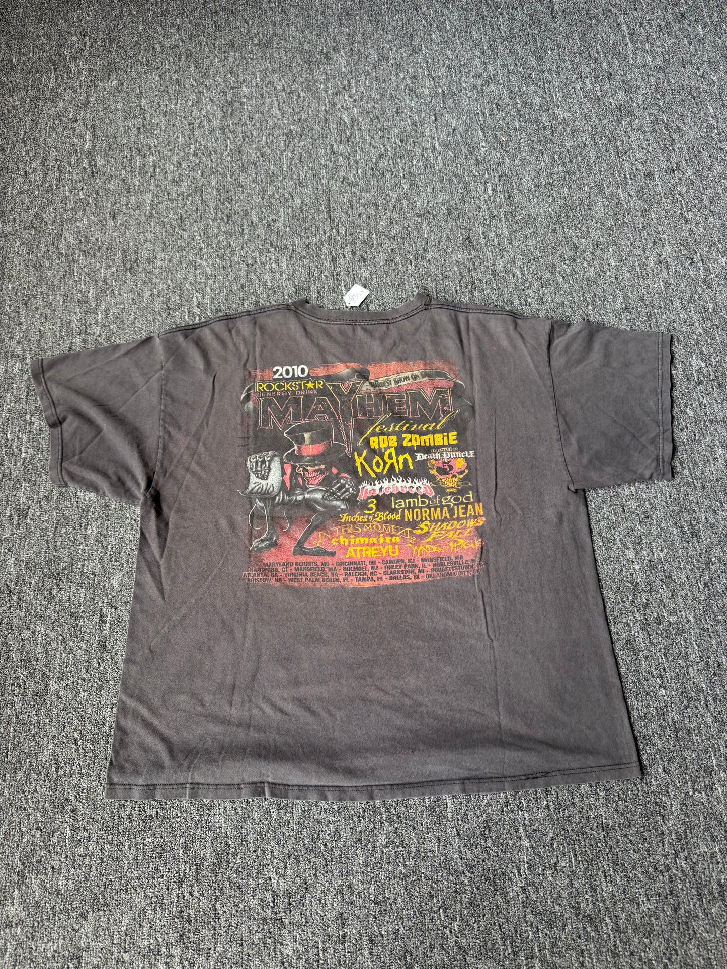 Y2K Mayhem Distressed Band Tee (XL)