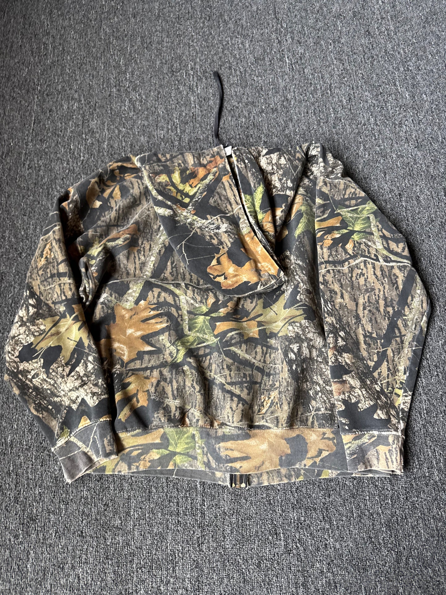 Faded Heavyweight Camo Zip Up Jacket (XL)