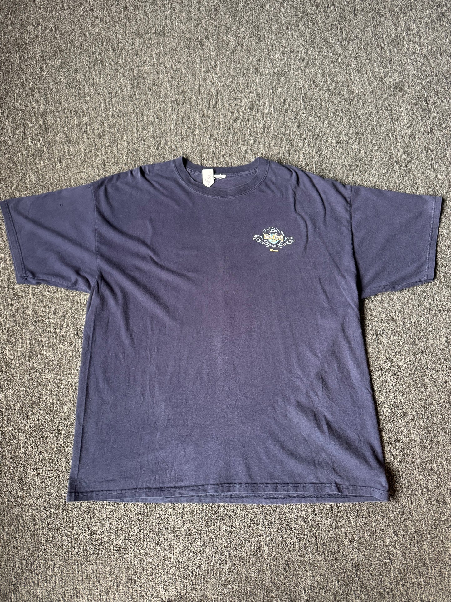 Y2K Navy Hard Rock Cafe Tribal Shirt (2XL)
