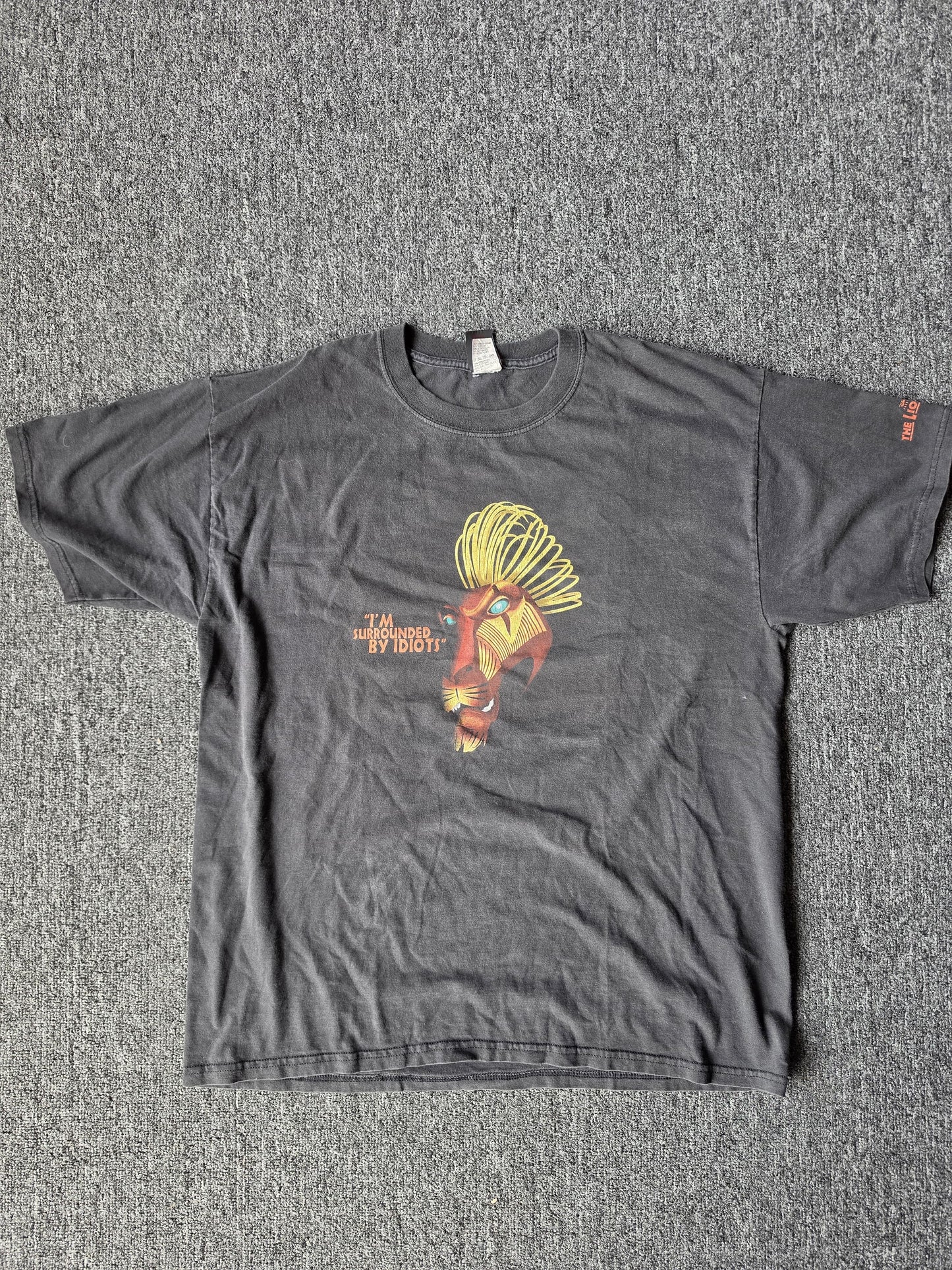 Black Faded Idiots The Lion King Shirt (XL)