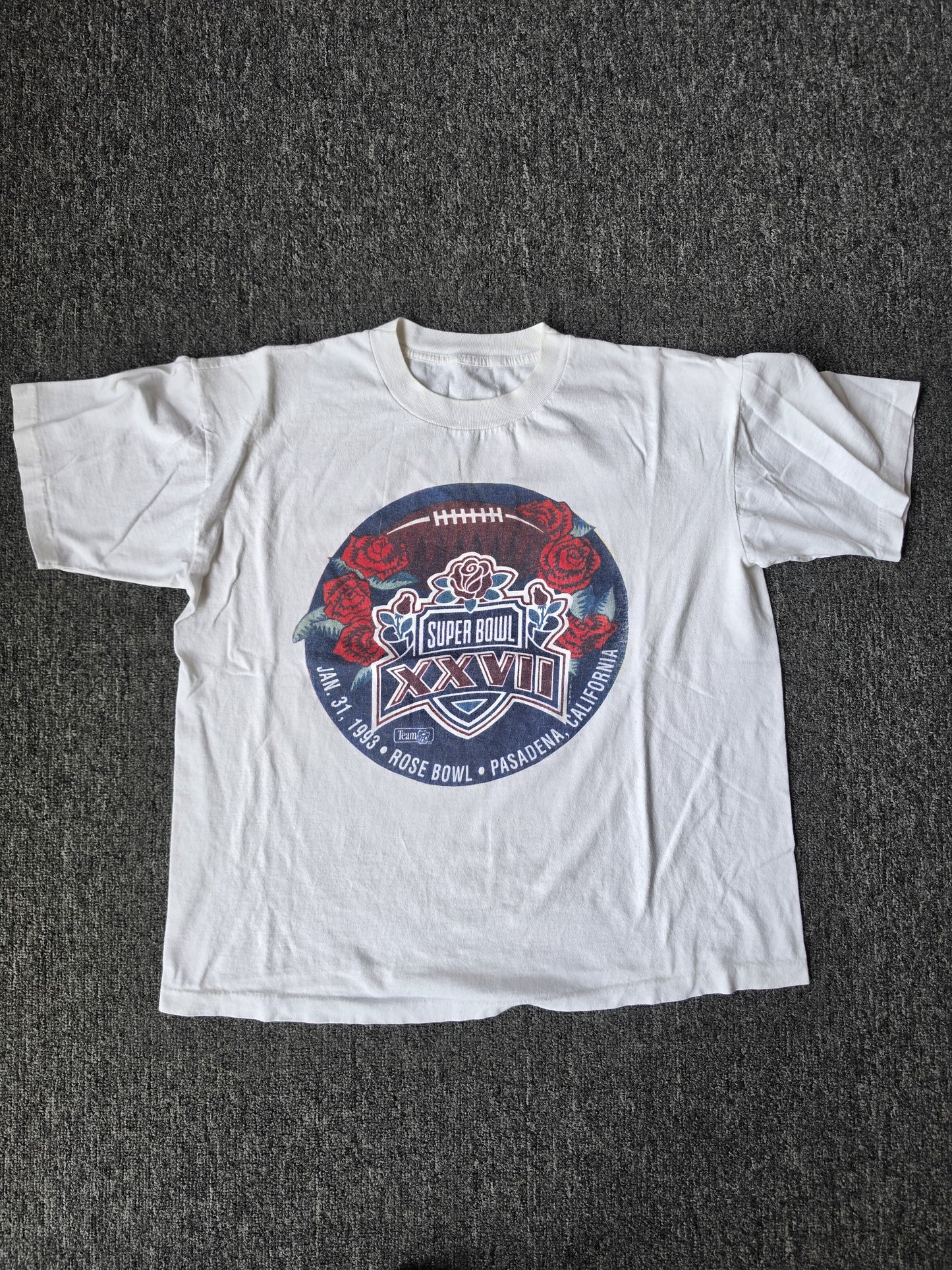 White 1993 Super Bowl Rose Bowl NFL Football Shirt (XL)