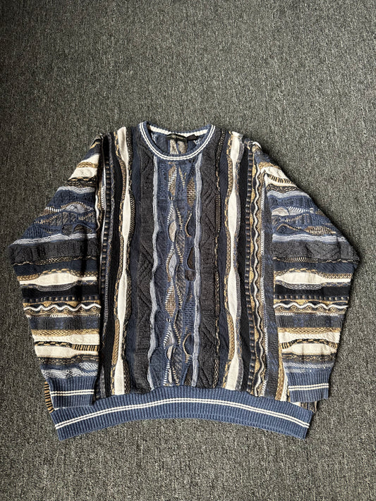Blue Multicolor Lorenzo Coogi Style Sweater (2XL)