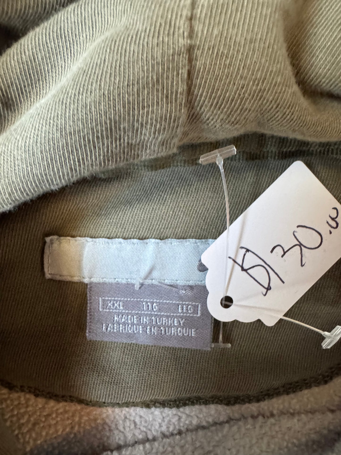 Tan and Green Nike 2000s Hoodie (2XL)