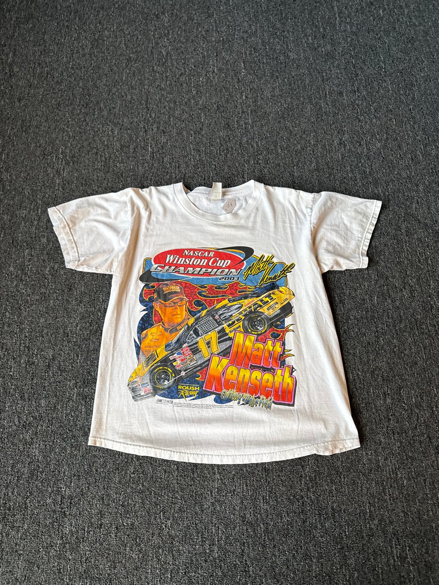 White Flaming NASCAR Matt Kenseth Shirt (L)