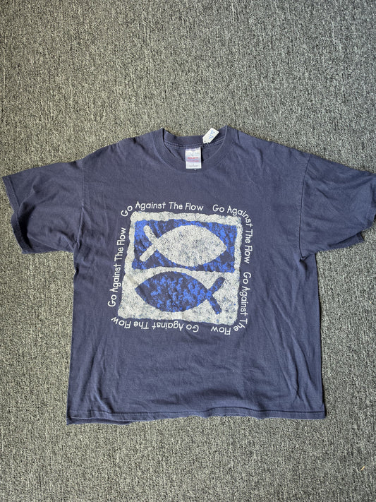 Navy Blue Go Against The Flow Shirt (XL)