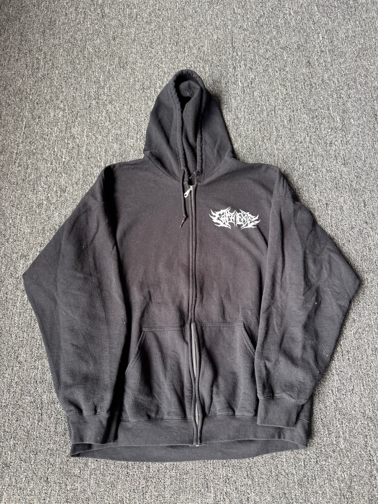 Black Y2K Zip Up Jacket (XL)