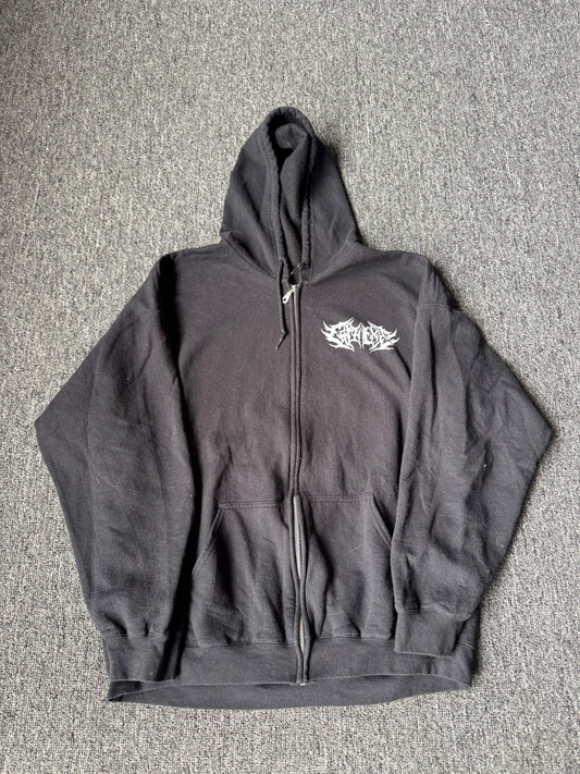 Black Y2K Zip Up Jacket (XL)