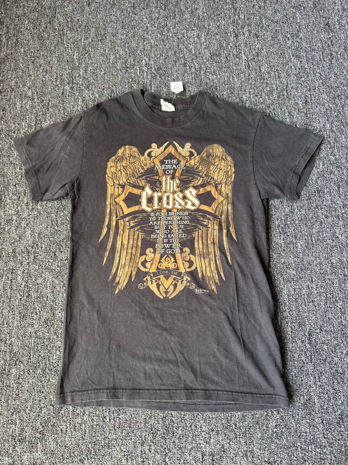 Black Y2K Message Of The Cross Shirt (S)