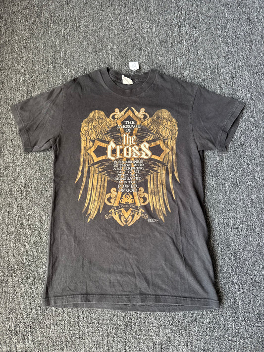 Black Y2K Message Of The Cross Shirt (S)