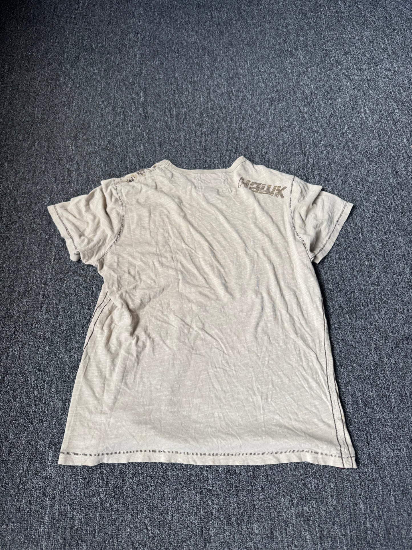 Tan Multicolor Y2K Grunge Tony Hawk Shirt (L)