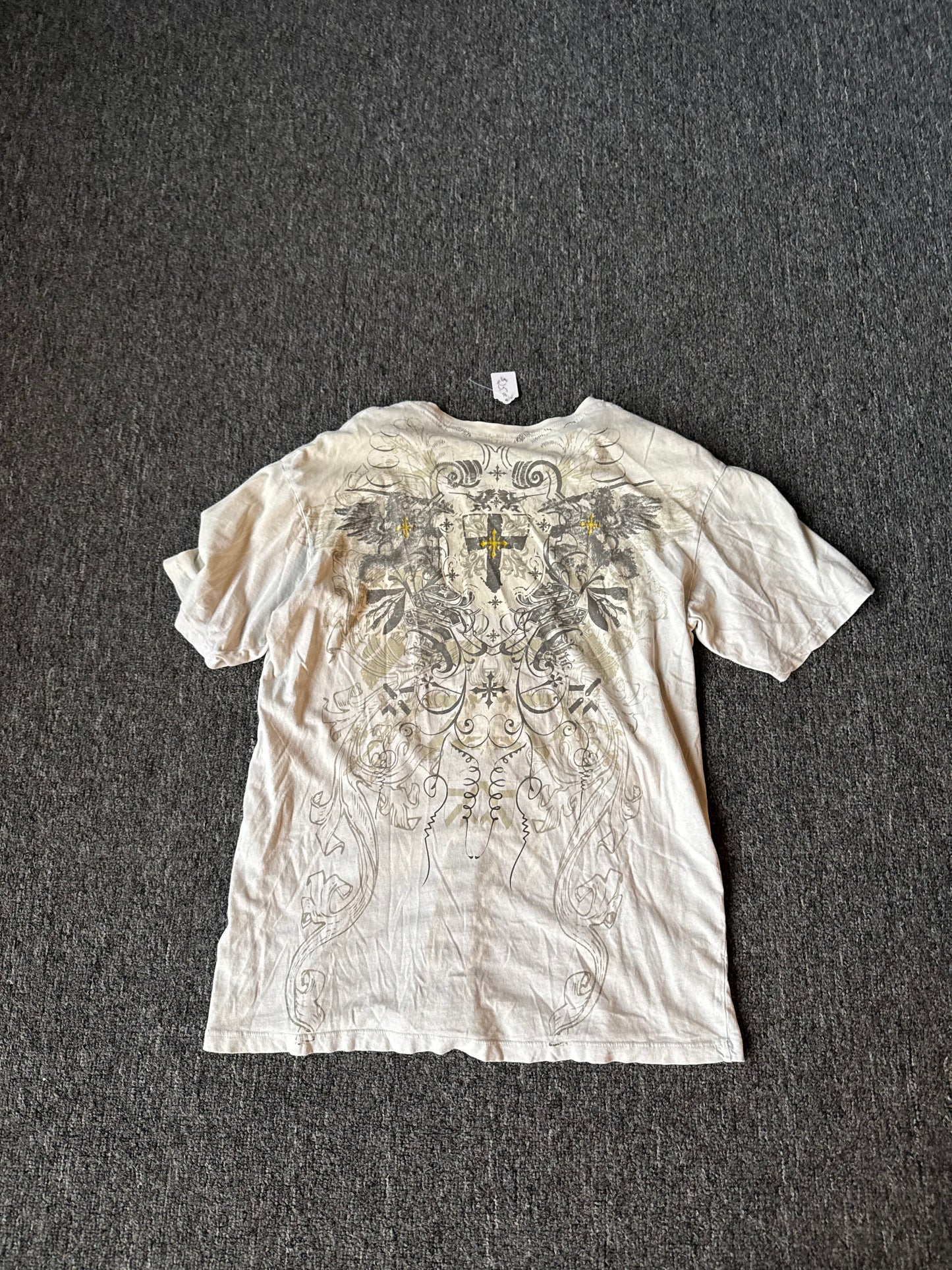 White Y2K Affliction Style Shirt (L)