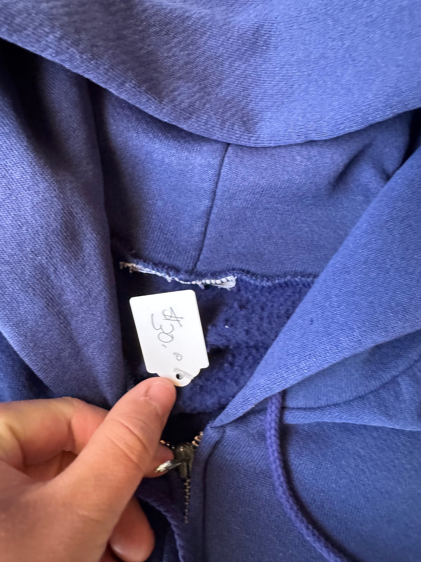 Faded Navy Blue Zip Up Jacket (XL)
