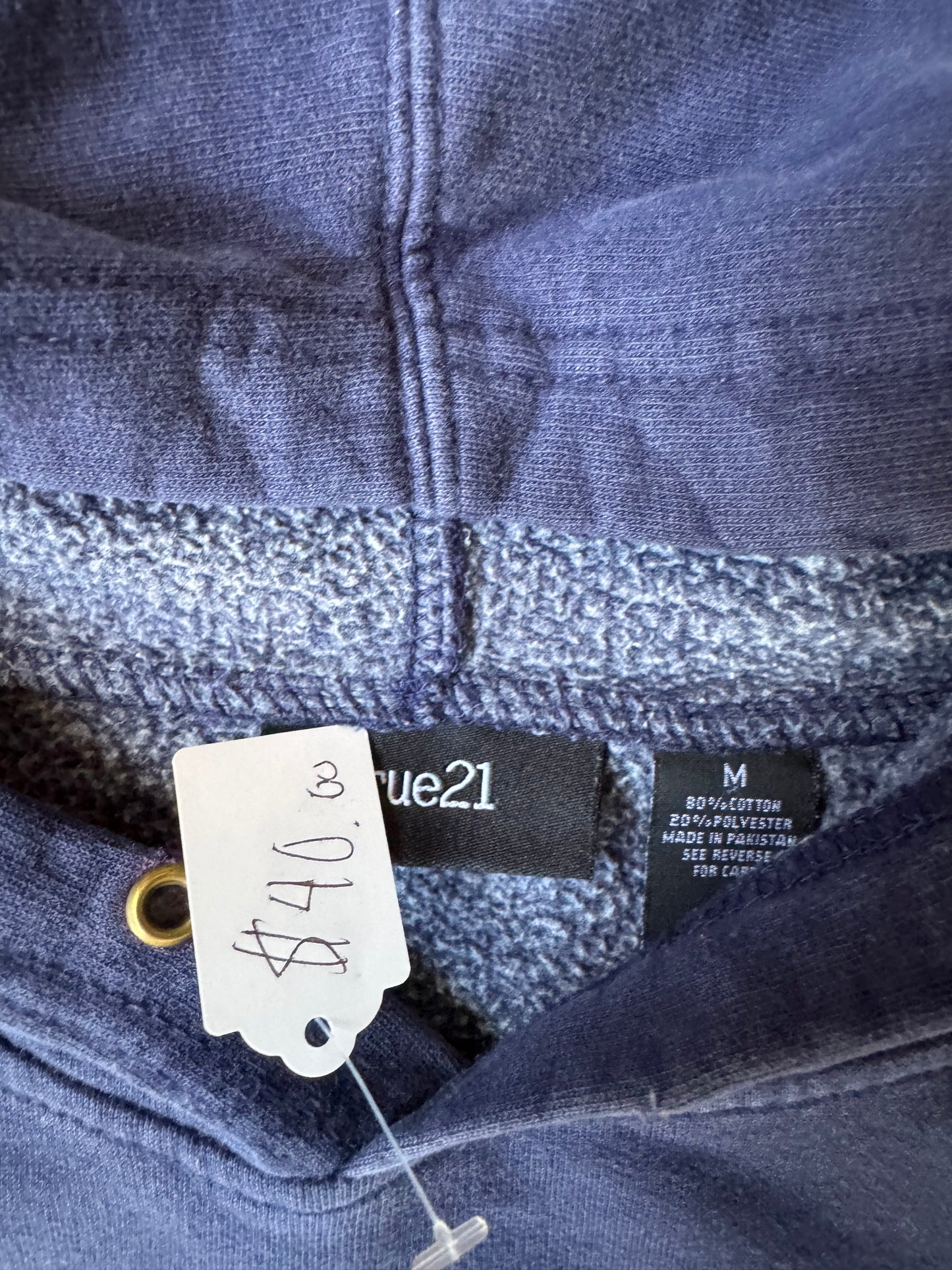 Navy Blue Y2K Dragon Hoodie (M)