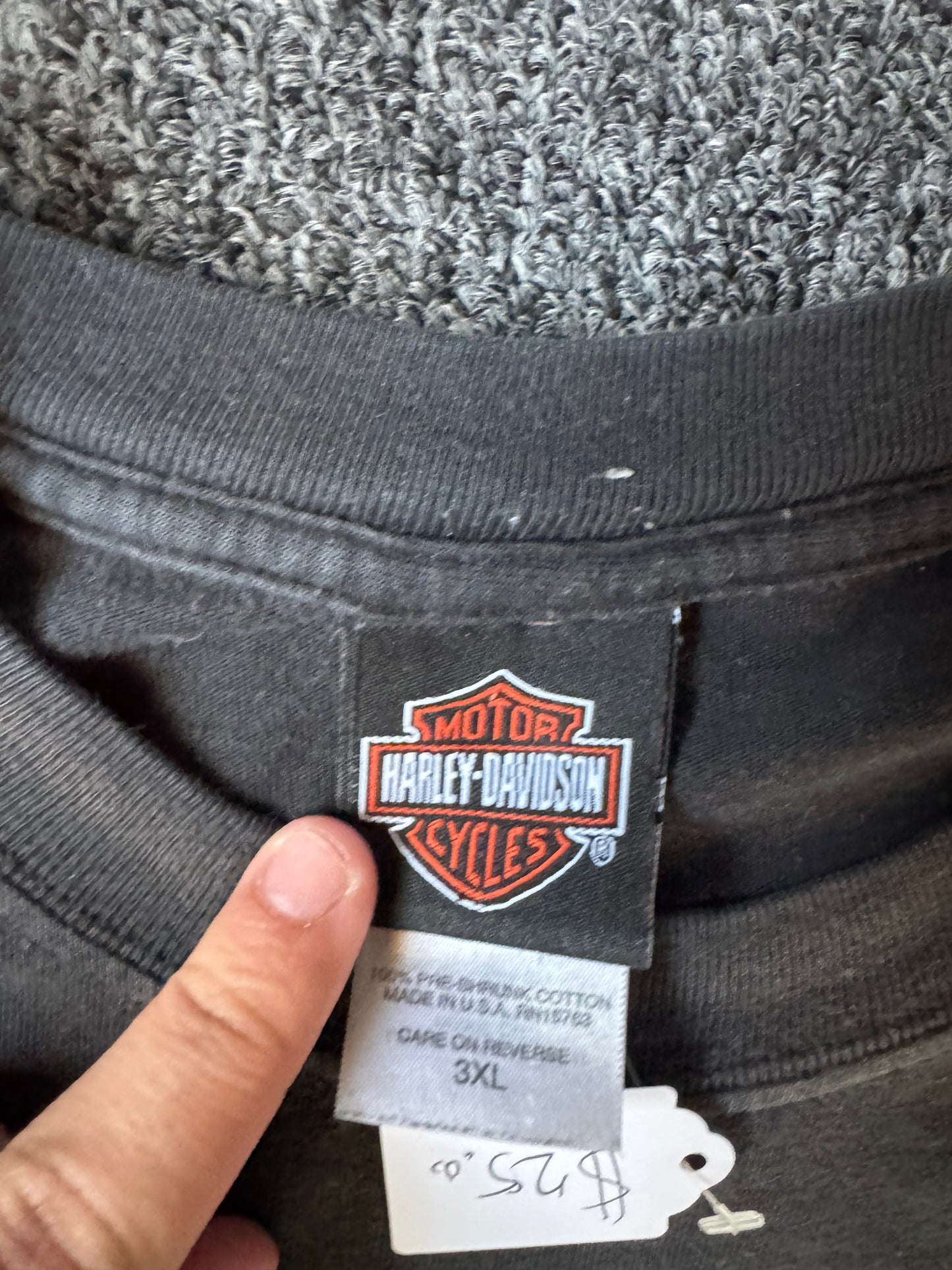 Black Y2K Harley Davidson Pocket Shirt (3XL)
