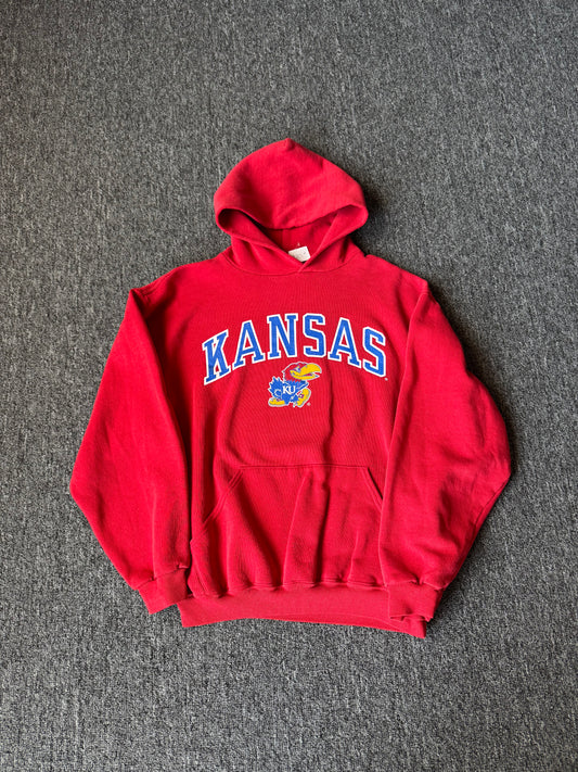 90s Russel Kansas Jayhawks Hoodie (M)