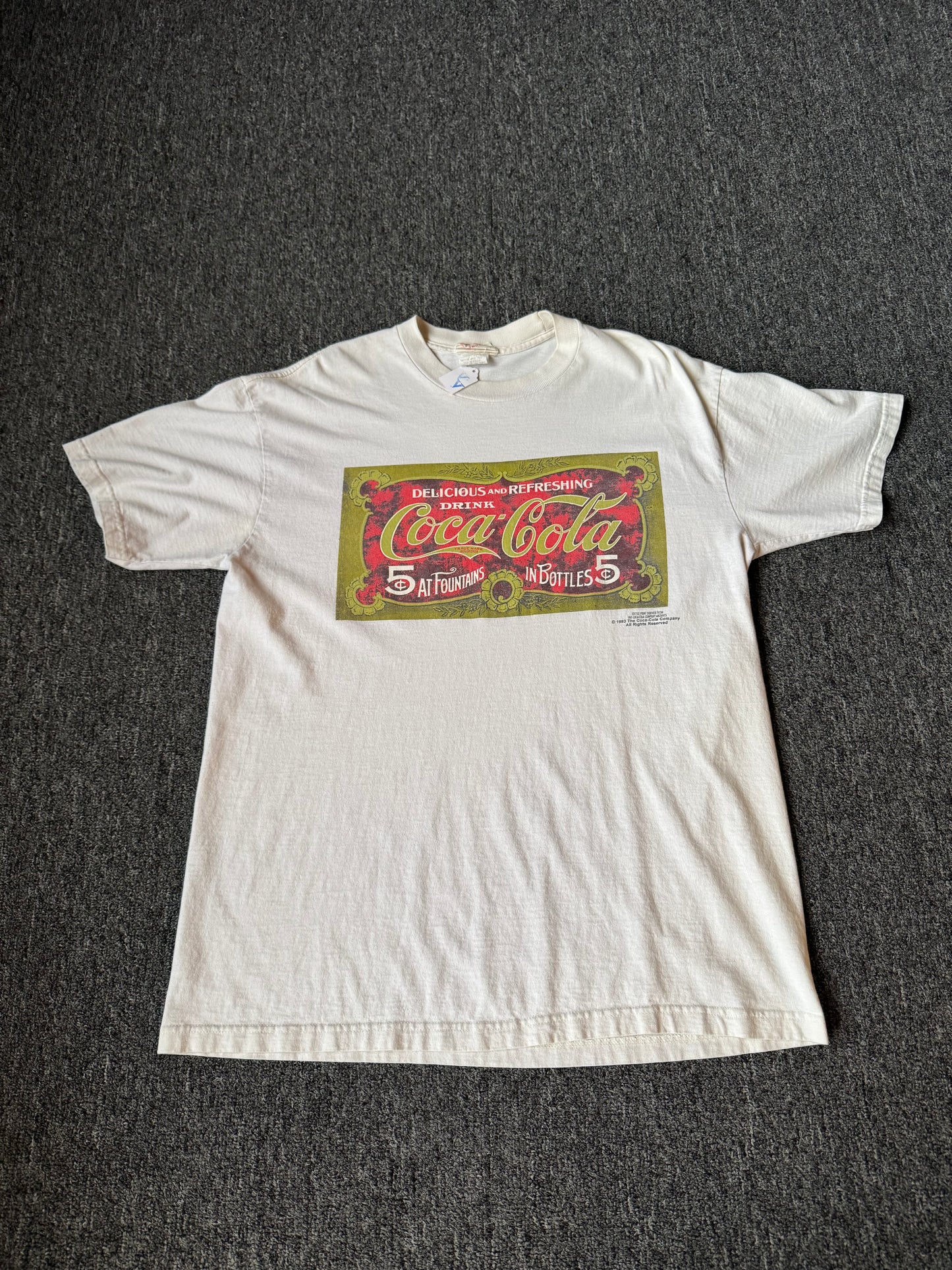 90s Cream Coca Cola Promo Shirt (L)