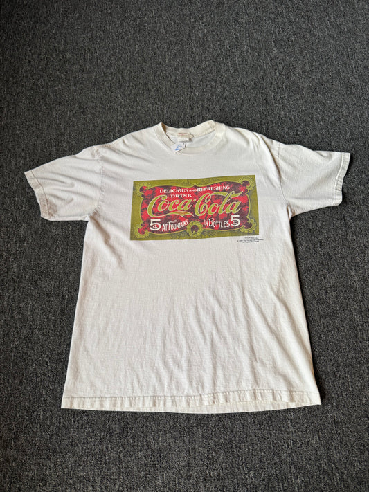 90s Cream Coca Cola Promo Shirt (L)