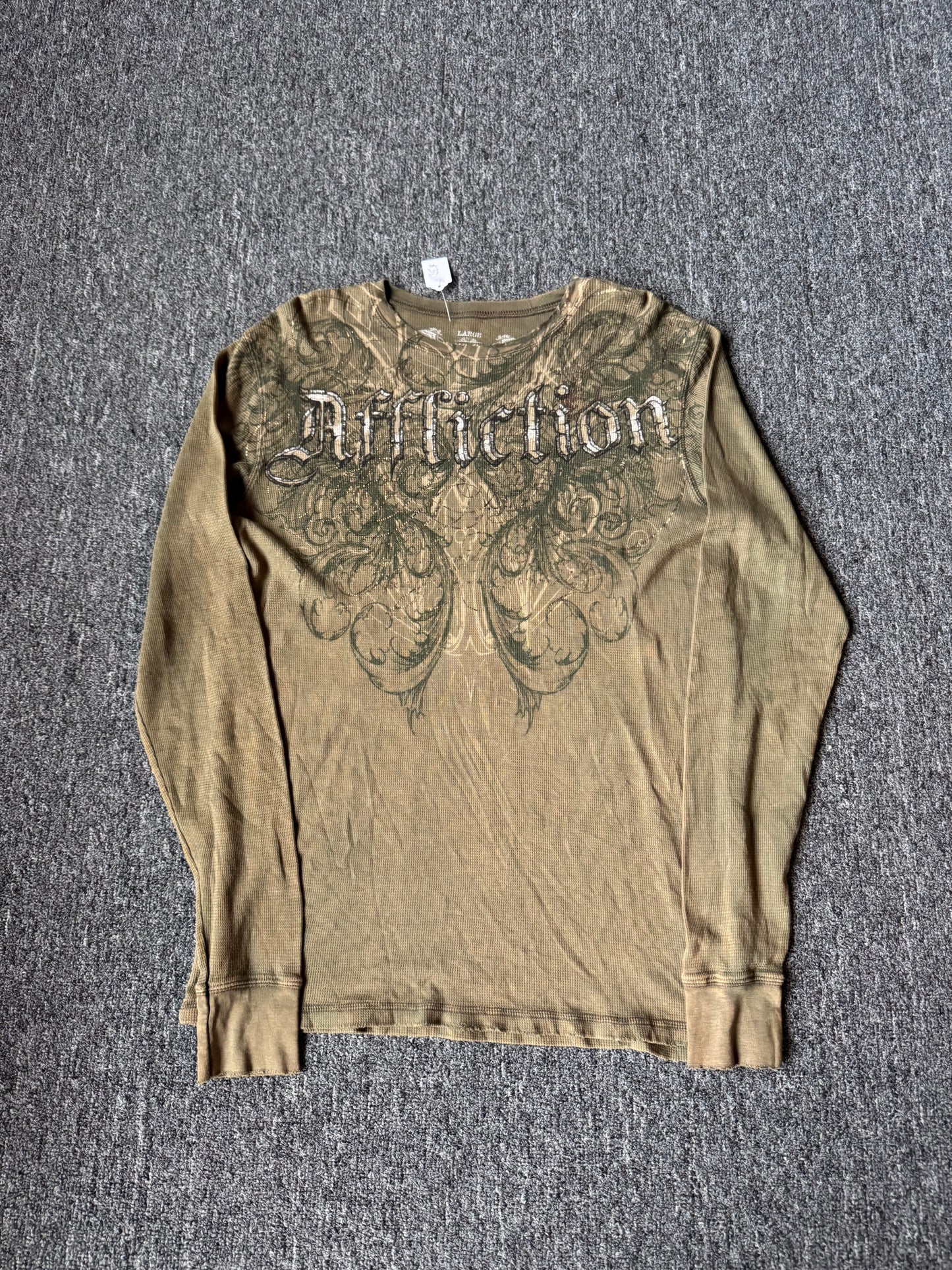 Y2K Affliction AOP Long Sleeve Shirt (L)