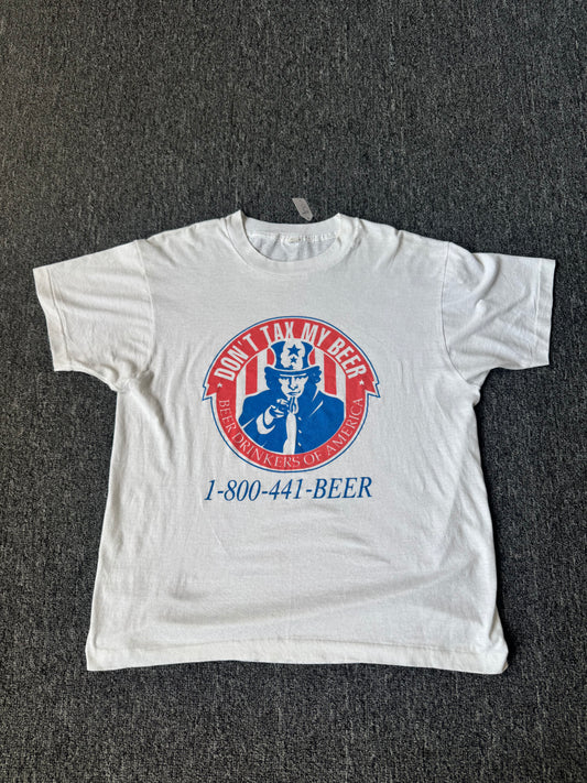 White Don’t Tax My Beer Shirt (L)
