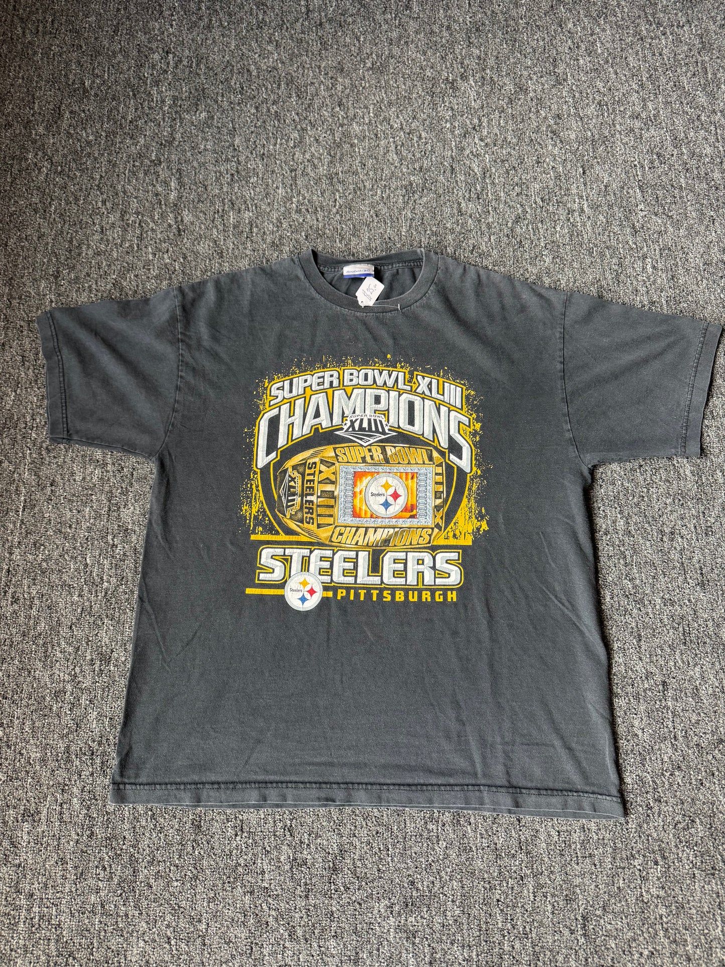 Black 2000 Reebok Pittsburgh Steelers Super Bowl Champions Shirt (L)