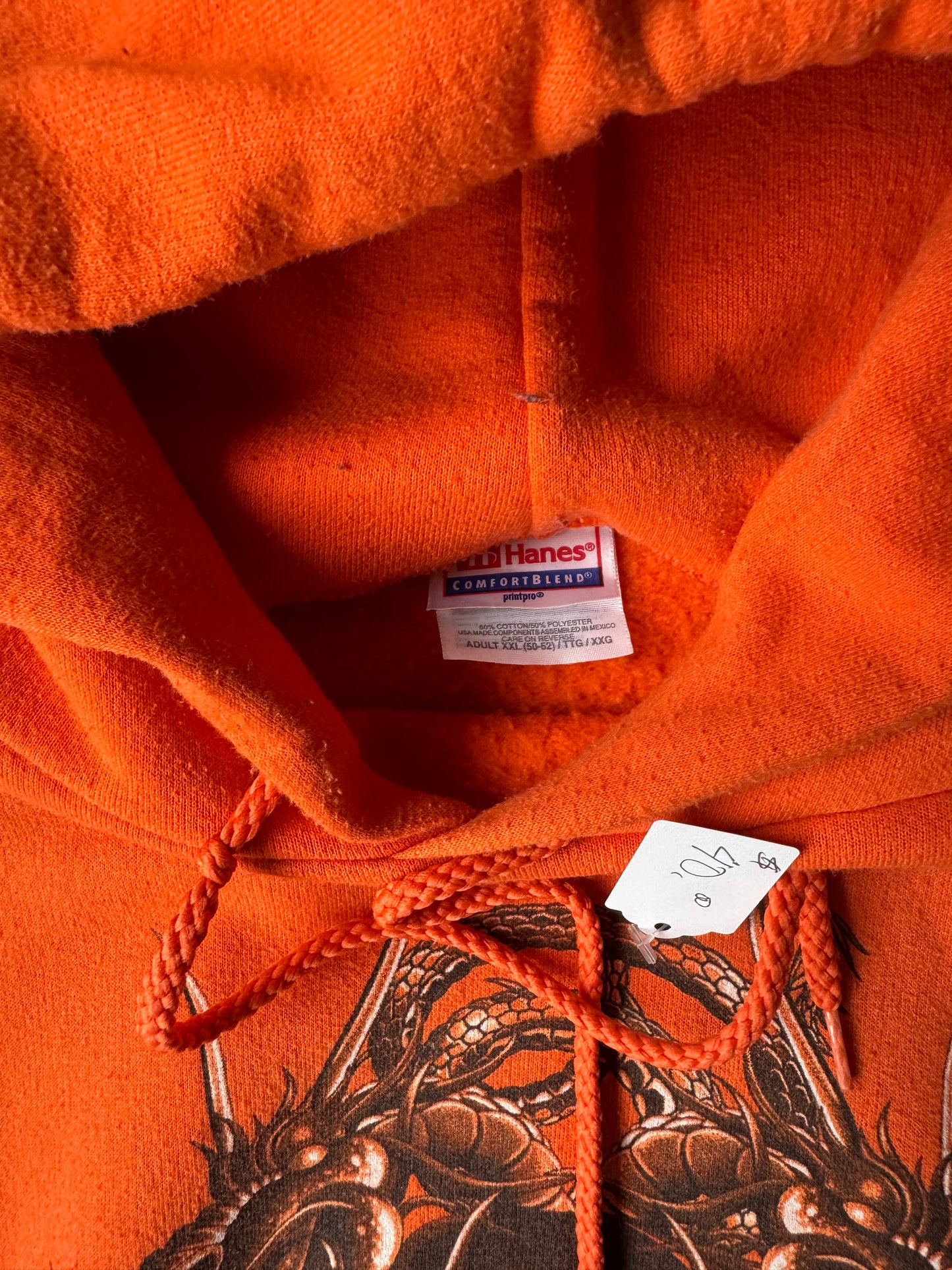 Y2K Orange Dragon Hoodie (2XL)