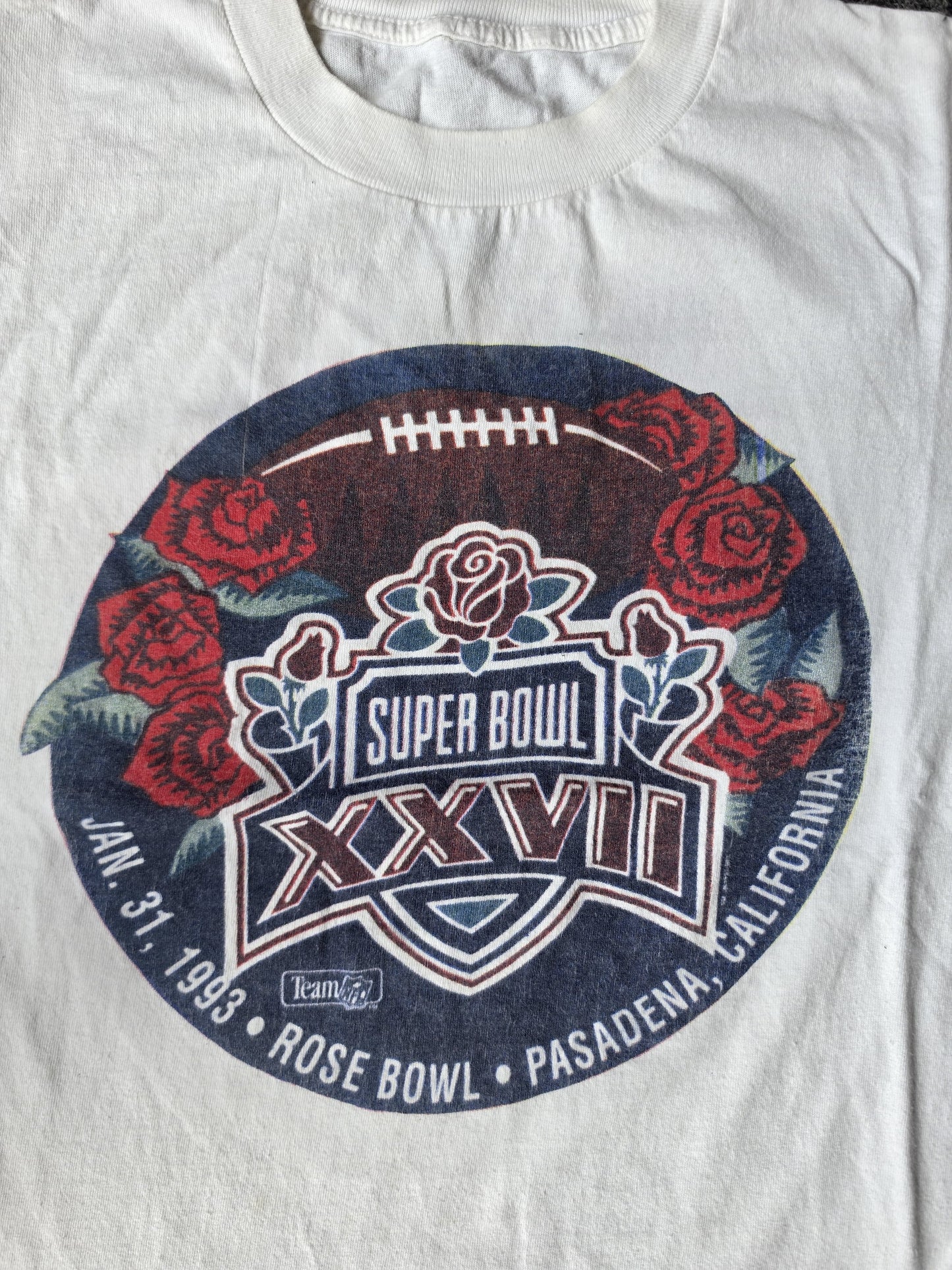 White 1993 Super Bowl Rose Bowl NFL Football Shirt (XL)
