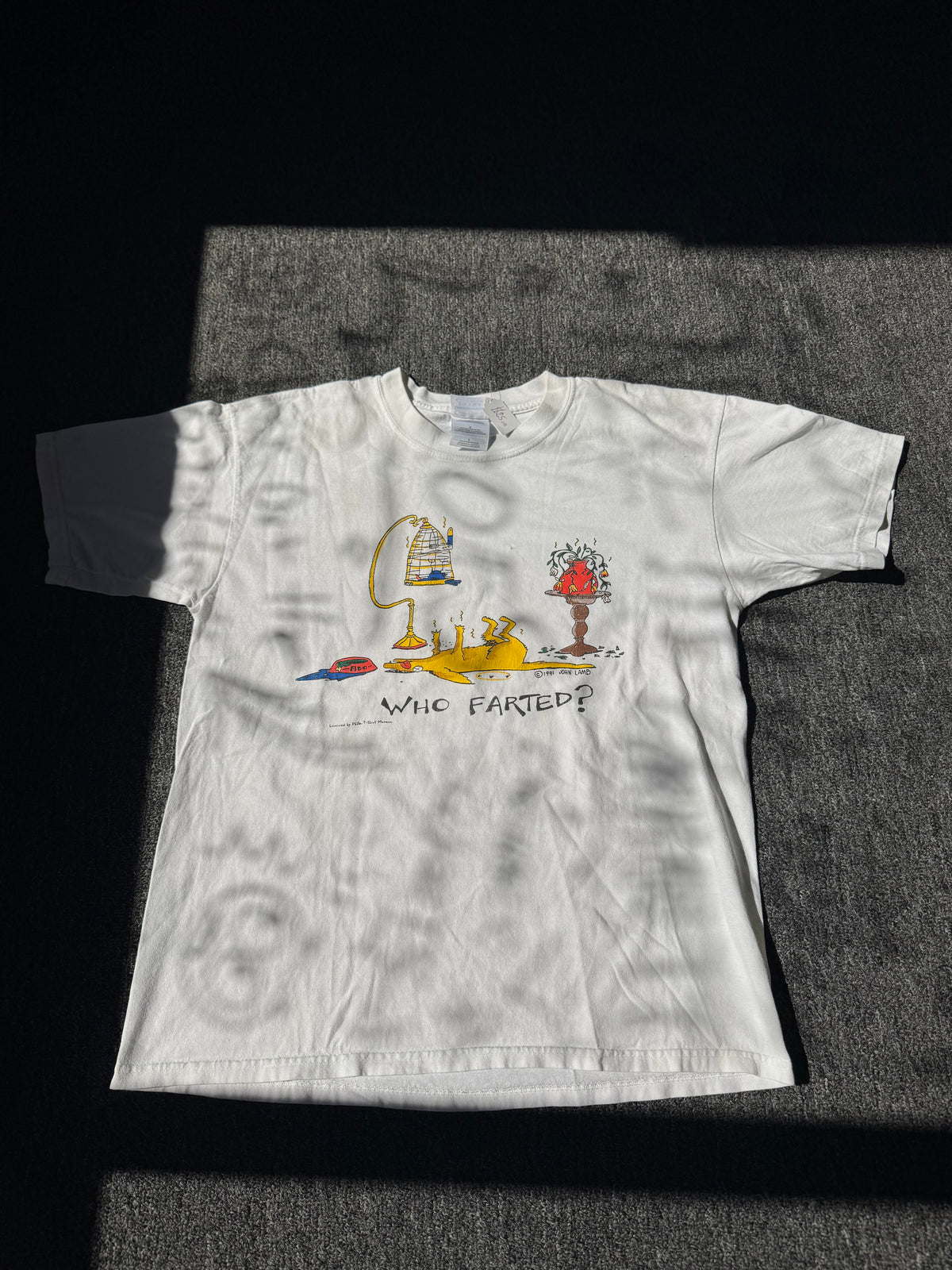 White Funny Who Farted Shirt (L)