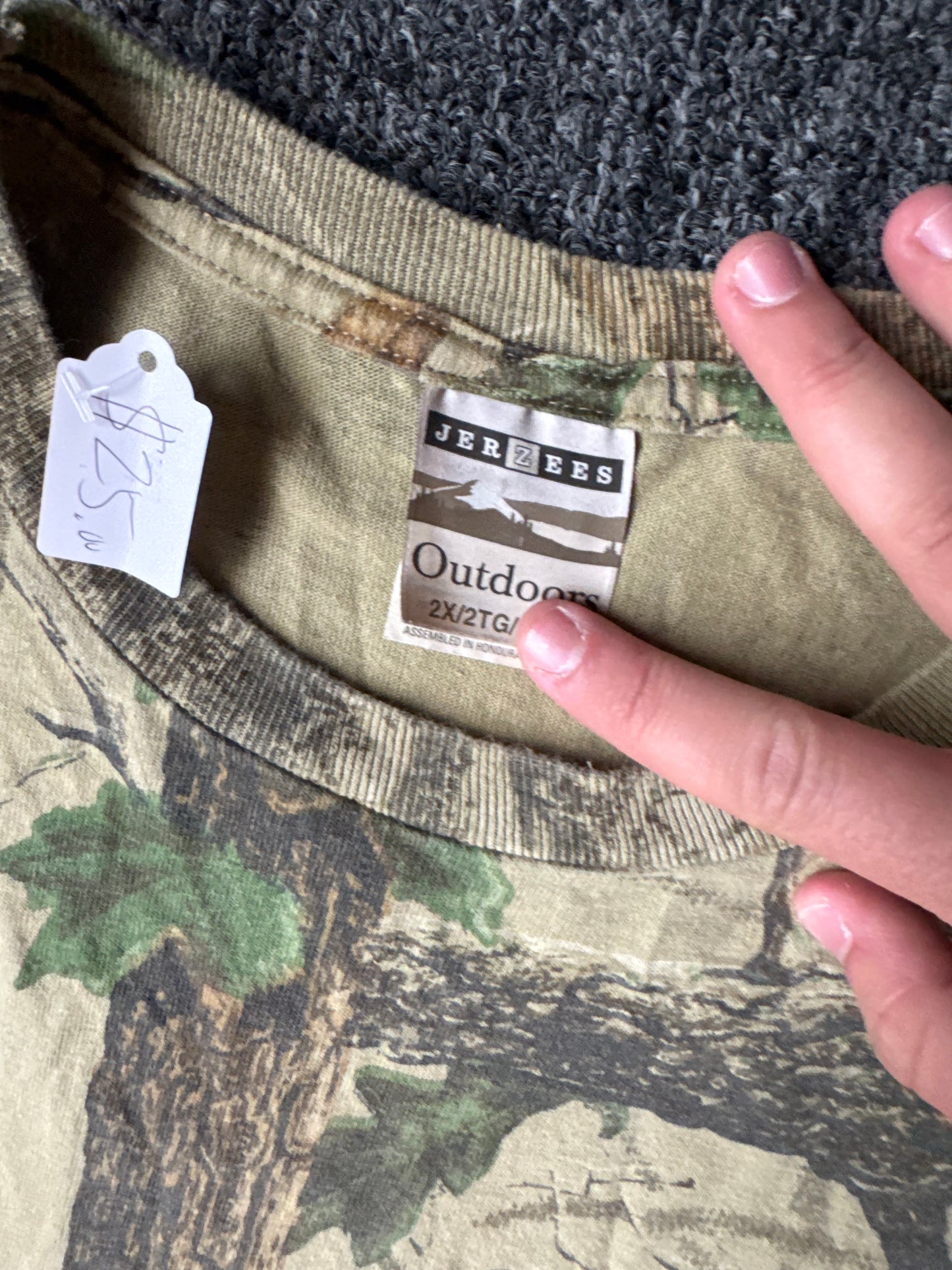 Faded Jerzees Camo Long Sleeve Shirt (2XL)