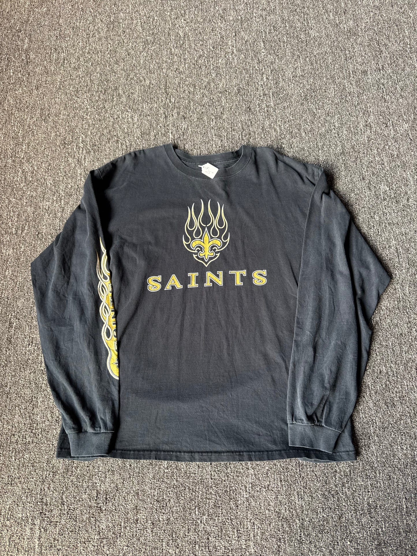 Y2K NFL New Orleans Saints Flame Long Sleeve Shirt (XL)