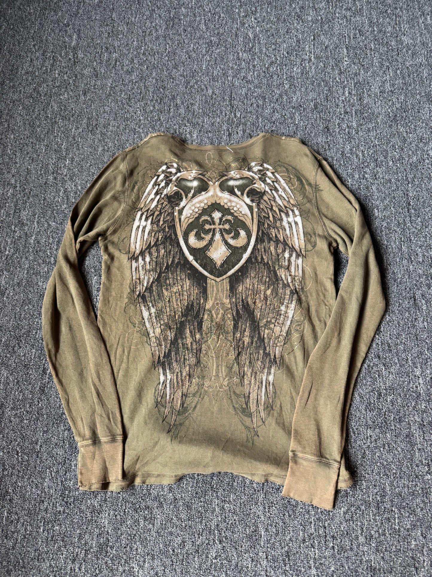 Y2K Affliction AOP Long Sleeve Shirt (L)