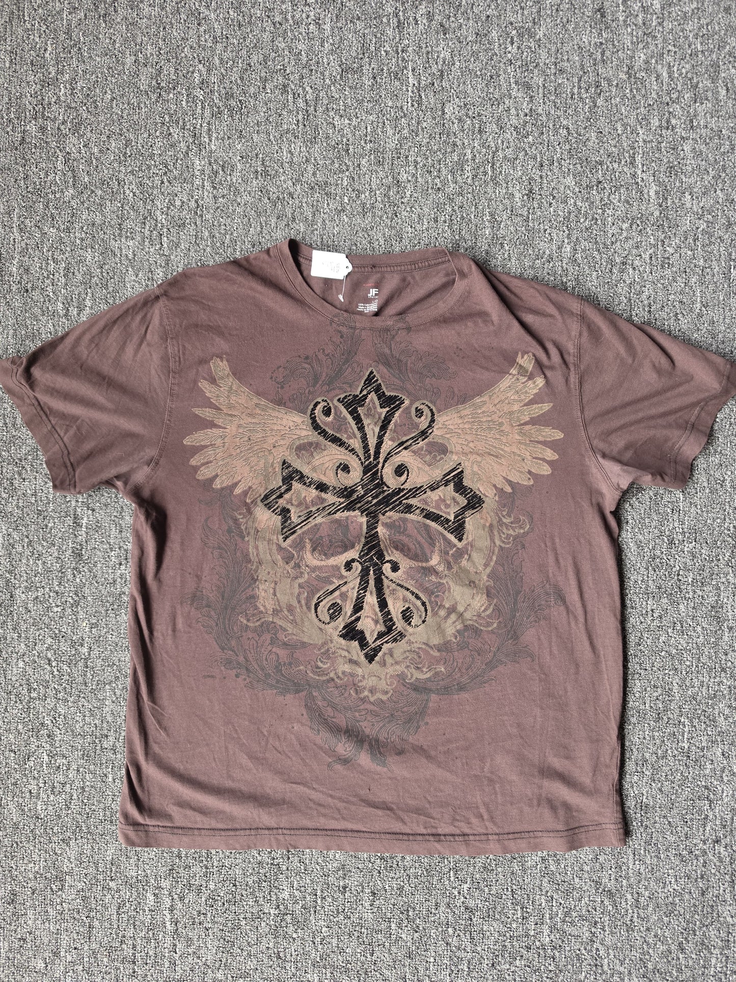 Brown Y2K Cross Wings Shirt JF (L)
