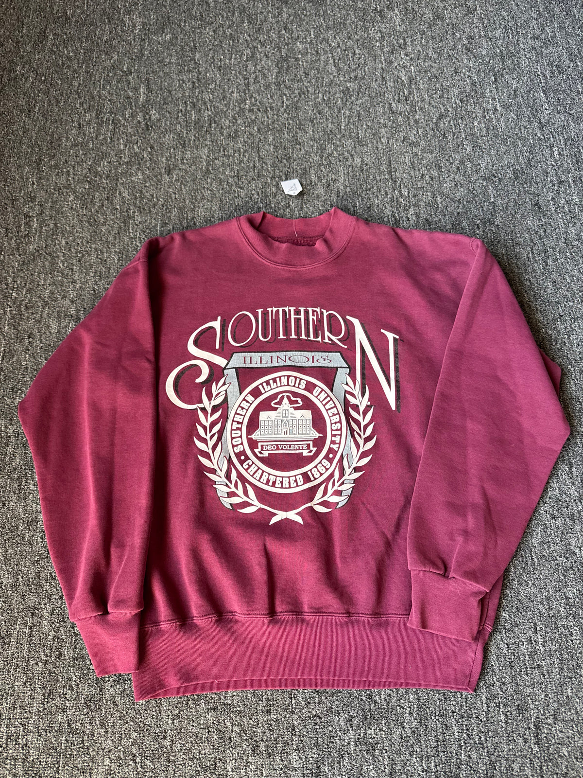 Maroon Southern Illinois College Crewneck (M)
