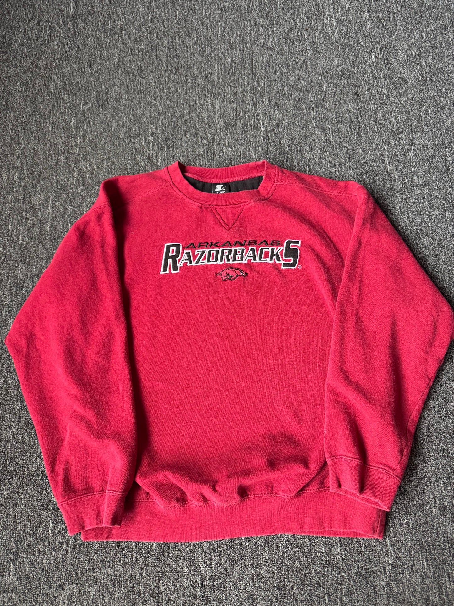 Red Arkansas Razorbacks Starter Crewneck (XL)