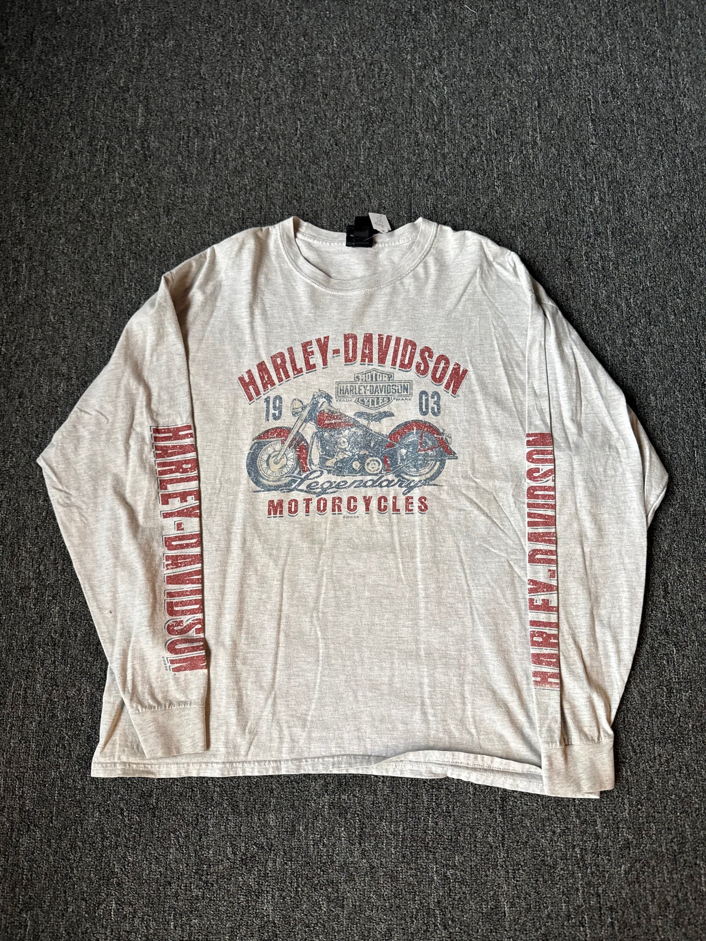 2000s Grey Harley Davidson Long Sleeve Shirt (2XL)